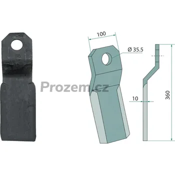 Mulčovací nůž pro Szolnoki, 199RZ3, 360/10/35,5 mm
