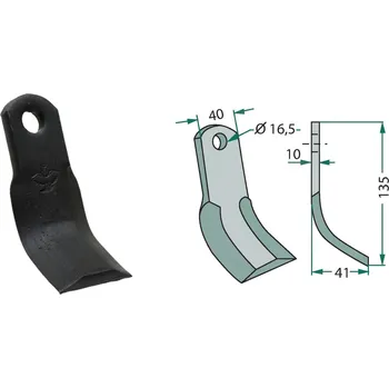 Pracovní nůž Mulčovací Y-nůž pro Kverneland, Maletti, 135/10/16,5 mm - 1