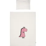 3-dílné ložní povlečení Belisima Dino 3D 100/135 smetanovo-růžové