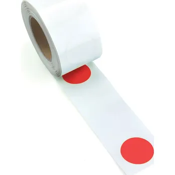 Výstražná páska Červená podlahová značicí kolečka v roli, 7 cm