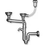 Novaservis, Sifon dřezový na dvoudřez 89mm přepad ze dřezu plast, NSP620