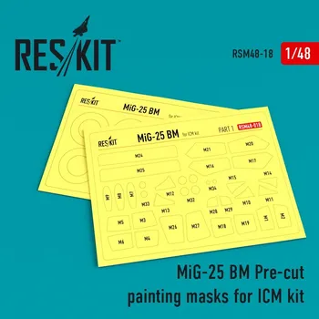 Plastikový model Reskit 1/48 MiG-25 BM Pre-cut painting masks (ICM)