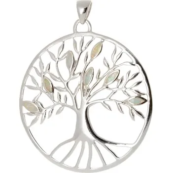 Přívěsek Stříbrný přívěšek strom života se světlými opály STRZ0791F + dárek zdarma