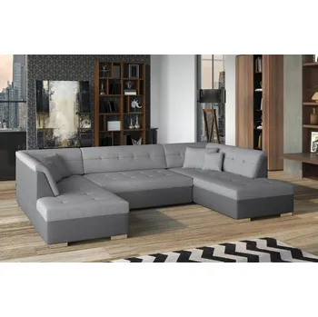 Sedací souprava Rozkládací rohová sedačka CAMERON U světle šedá / šedá