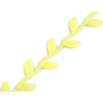 Stuha Saténový prýmek 25mm - listy Barva: žlutá