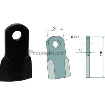 Mulčovací nůž pro Nobili, 130/10/20,5 mm