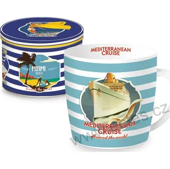 Easy Life KOLEM SVĚTA hrnek modrý, zaoceánský parník "Mediterranean Cruise" 350ml