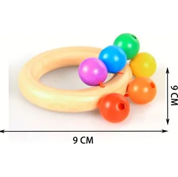 Dřevěná hračka Montessori dřevěné hračky - chrastítko s kruhy Varianta: Chrastítko, kruh