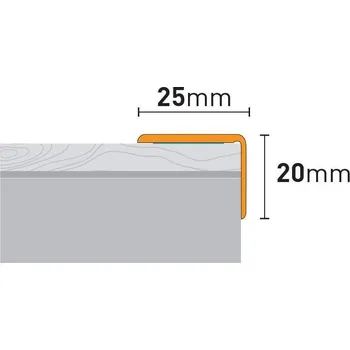 soklová lišta Arbiton Nalepovací schodová hrana 25 x 20 x 1200 mm Zlatá