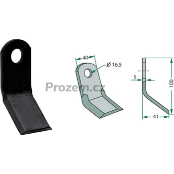 Mulčovací Y-nůž pro Dragone, 100/5/16,5 mm