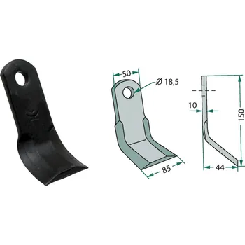 Pracovní nůž Mulčovací Y-nůž pro Lagarde, 150/10/18,5 mm