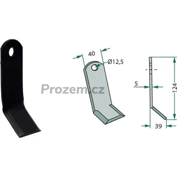 Mulčovací Y-nůž pro Caroni, 124/5/12,5 mm