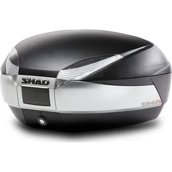 Zavazadlo na motocykl Vrchní kufr na motorku SHAD SH48 D0B48400 nový titan se zámkem PREMIUM SMART