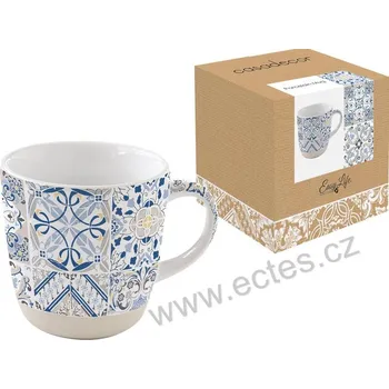 Easy Life CASA DECOR BLUE kameninový hrnek s modrými ornamenty 350ml
