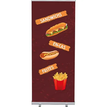 Set Roll-baneru Budget s vytištěným motivem, šířka 85 cm, Svačiny, francouzština