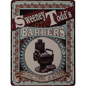 Plechová cedule Nástěnná kovová cedule Barbers - 33*25 cm