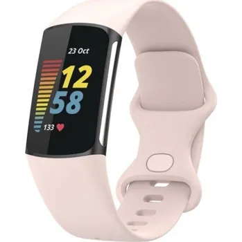 eses Silikonový řemínek pro Fitbit Charge 5 a 6 - Velikost S, světle růžový