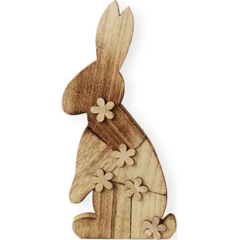 Velikonoční dekorace Zajíc dřevo 29cm natural (539455)