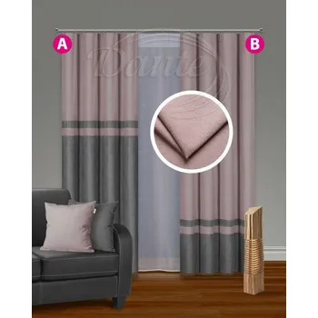 Bytový textil Dante Závěs DUET růžový - varianta A: v.250 cm x š.140 cm