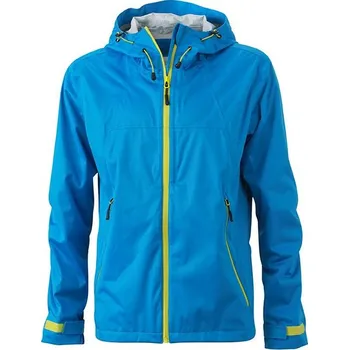 Daiber Pánská softshell bunda Outdoor Jacket JN1098 Barva: Modrá aqua - Žlutá acid, Velikost: M