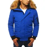 Zimní bunda s kožešinovou kapucí - MODRÁ 2XL Barva: Modrá, Velikost: 2XL