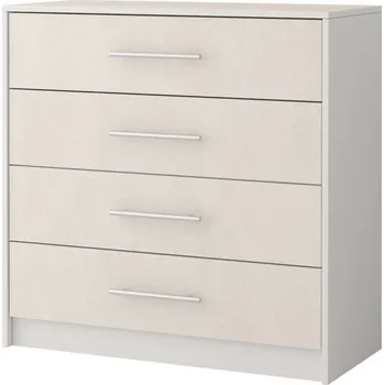 Komoda Šuplíková komoda Aurelia 2 - bílá / perleťová krémová