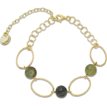 Náramek Stříbrný pozlacený náramek zelený Crystalactite BG6017VM8IA Vitrail Medium