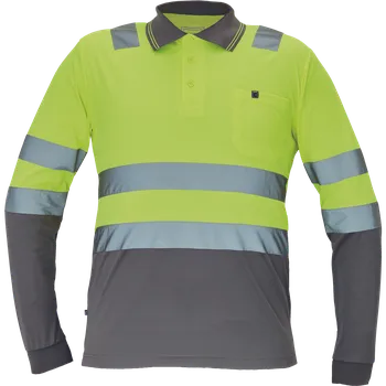 pracovní tričko Cerva LEON HV Pánská polokošile žlutá / šedá 3XL 0322000594006