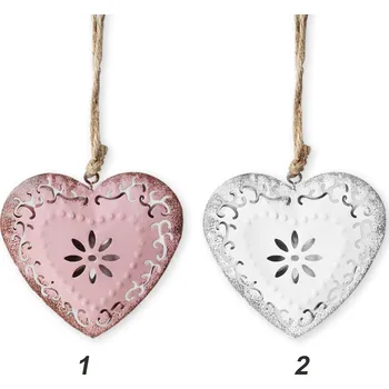 Srdce závěs plech 7,5cm mix (528183)