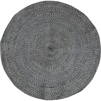 Koberec Přírodně - černý kulatý jutový koberec Bunio - Ø 120 cm