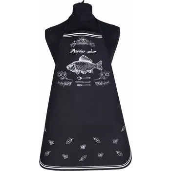 Kuchyňská zástěra forbyt Kuchyňská zástěra Petrův zdar černá barva: kuchyňská zástěra