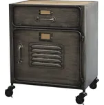 Šedo-černá kovová komoda na kolečkách Inoe - 47*34*54cm