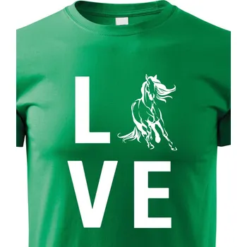 Chlapecké tričko Dětské tričko Láska ke koním, Barva Zelená, Velikost 122 cm/6 roků, Canvas Dětské tričko Bezvatriko.cz 0877