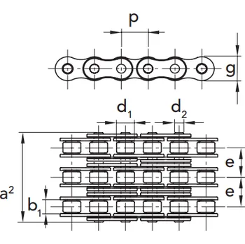 Řetěz na kolo 16B-3 25,4 x 17,02 Válečkový řetěz