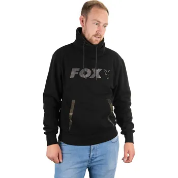 Rybářské oblečení Mikina FOX BLACK/CAMO HIGH NECK Velikost: XXL