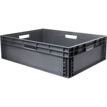 Zahradní úložný box Přepravka euro plná 800*600*230 mm šedá