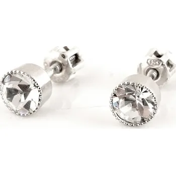 Náušnice Stříbrné náušnice pecky s čírým zirkonem STNAD086F