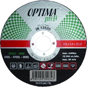 Řezný kotouč Kotouč řezný 180x1,6 nerez Oprofi IN18016 OPTIMA Kotouč řezný OPTIMAprofi pro ocel a nerez