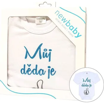 Body s potiskem New Baby Můj děda je jednička - dárkové balení, vel. 68 (4-6m)