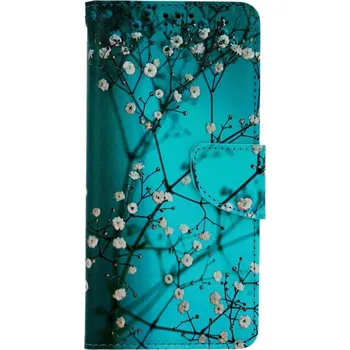 Pouzdro na mobilní telefon Pouzdro Realme C25Y knížkové Modré s květy (kryt neboli obal na Realme C25Y)