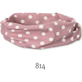 Čepice Sterntaler Šátek allrounder růžový s puntíky M