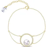 Stříbrný pozlacený náramek čirý se Swarovski Elements Orbita BCDG1122SS39C Krystal