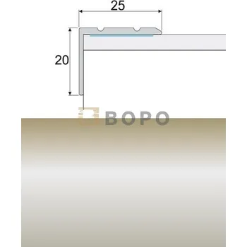přechodová lišta Schodová lišta Profilteam E07 Inox samolepicí 25 x 20 mm 120 cm