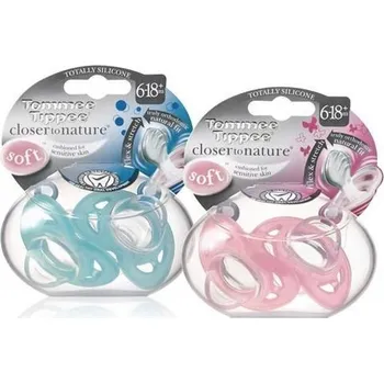 dudlíky Tommee Tippee Šidítko C2N silikon, SOFT, 2ks 6-12 měs. růžové