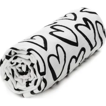 T-TOMI BIO Bambusová osuška Black hearts