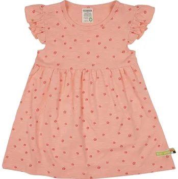 Dívčí šaty Dívčí šaty bez rukávů Malé tečky světle oranžová loud + proud Velikost: 98/104