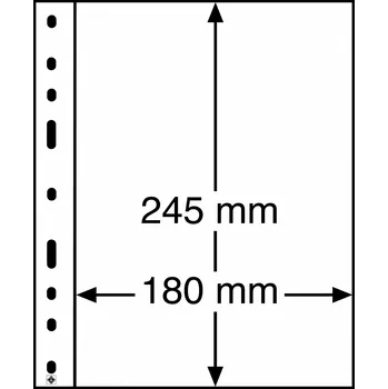Obal pro sběratelský předmět LEUCHTTURM Albové listy OPTIMA, 1 kapsa, 180 x 245 mm Typ: Černé