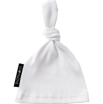 Čepice Lullalove Dětská čepice s uzlem Bílá