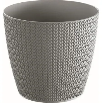 Květináč Plastový květináč Wheaty 21,8 cm, šedý kámen (124078 047 DWH220-405U WHEATY 21,8cm)