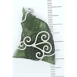 Přírodní vltavín ve stříbře , stříbrný přívěsek, 5,49 g